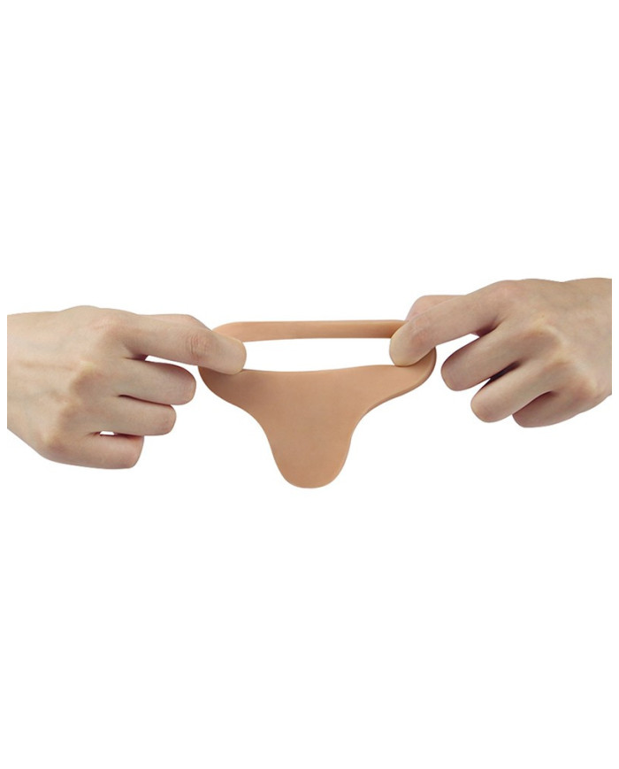 LoveToy - The Ultra Soft Double 7    18 cm - Dubbele Penetratie Dildo - Nude