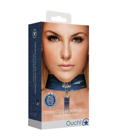 Denim Collar with Leash