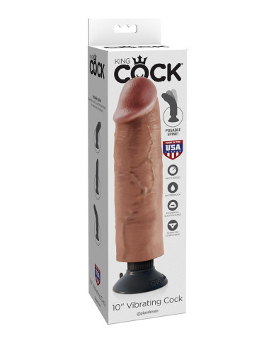 10 Inch Vibrating Cock - Tan 10 Inch Vibrating Cock - Tan