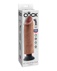 10 Inch Vibrating Cock - Tan