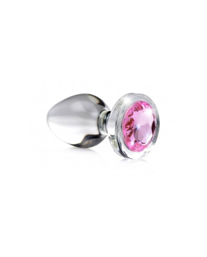 Plug Anale in Vetro Con Pietra Pink Gem - Small