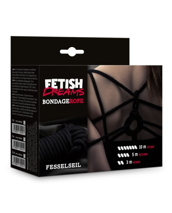 Fetish Dreams Bondage Rope 10m Black