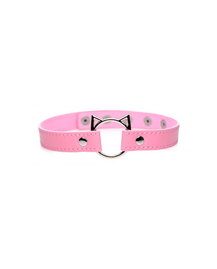 Cocker Sottile con Anello Gattino Kinky Kitty - Rosa