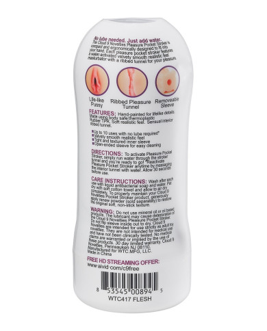 Pleasure Pussy Pocket Stroker Water Activated Pleasure Pussy Pocket Stroker Water Activated