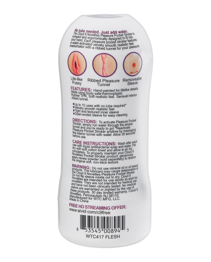 Pleasure Pussy Pocket Stroker Water Activated