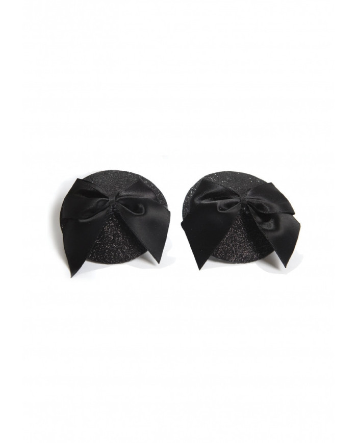Burlesque Pasties - Glitter and Satin Bow Nipple Stickers Burlesque Pasties - Glitter and Satin Bow Nipple Stickers