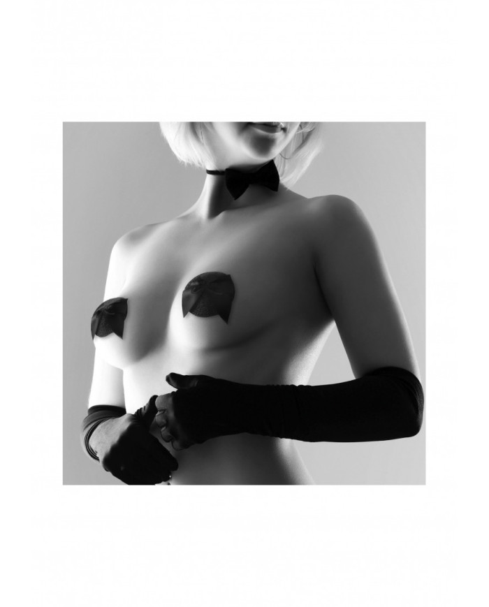 Burlesque Pasties - Glitter and Satin Bow Nipple Stickers Burlesque Pasties - Glitter and Satin Bow Nipple Stickers