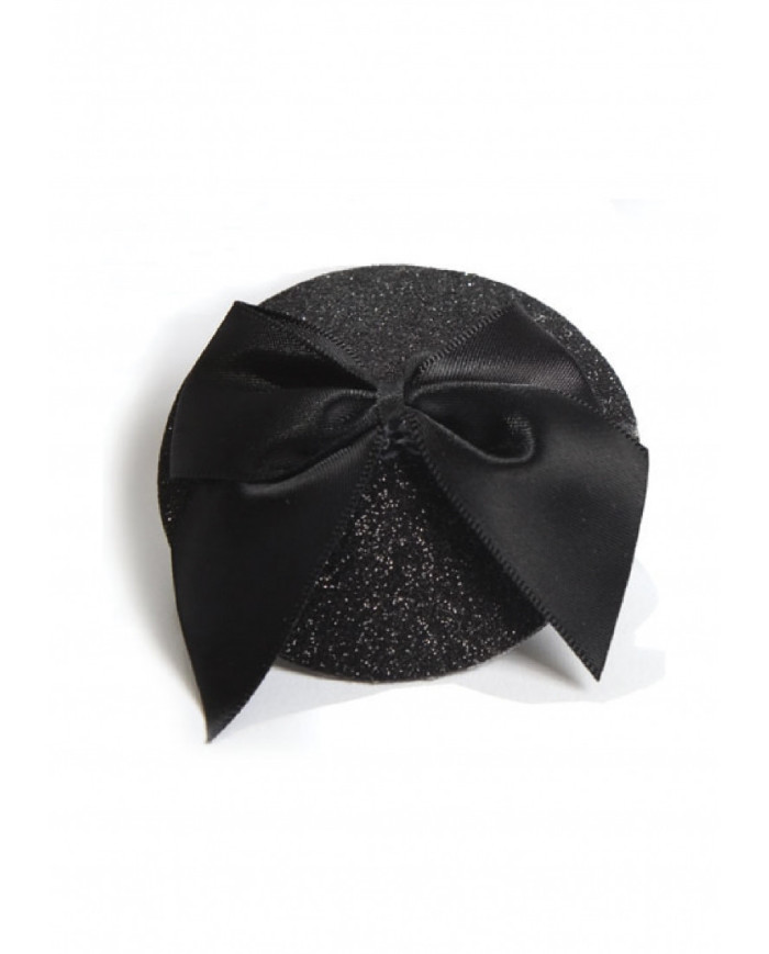 Burlesque Pasties - Glitter and Satin Bow Nipple Stickers Burlesque Pasties - Glitter and Satin Bow Nipple Stickers