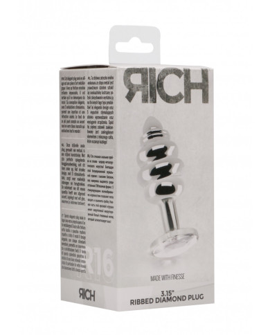 Ribbed Diamond Plug - 3.2    8 cm Ribbed Diamond Plug - 3.2    8 cm