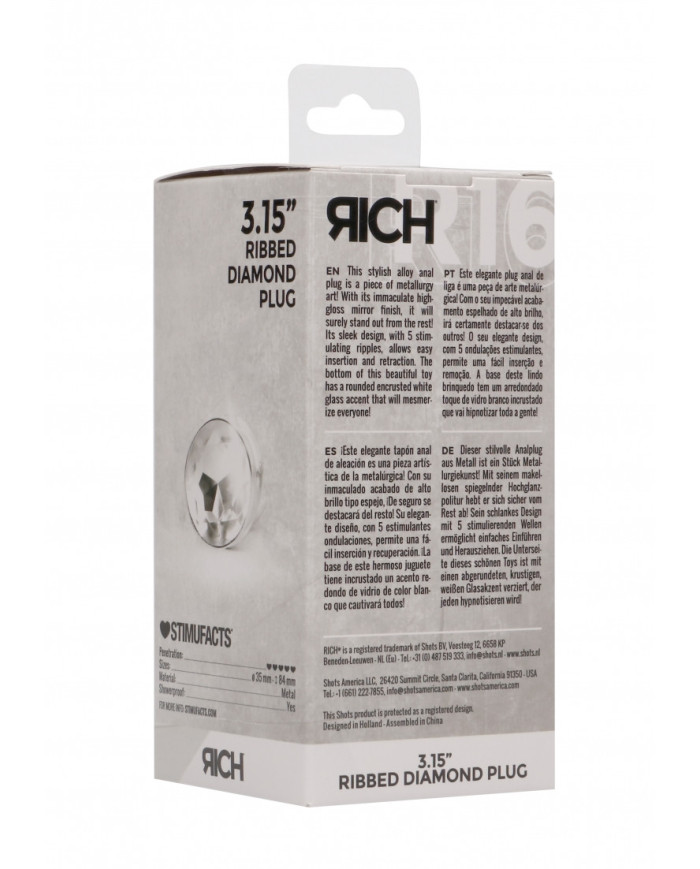 Ribbed Diamond Plug - 3.2    8 cm