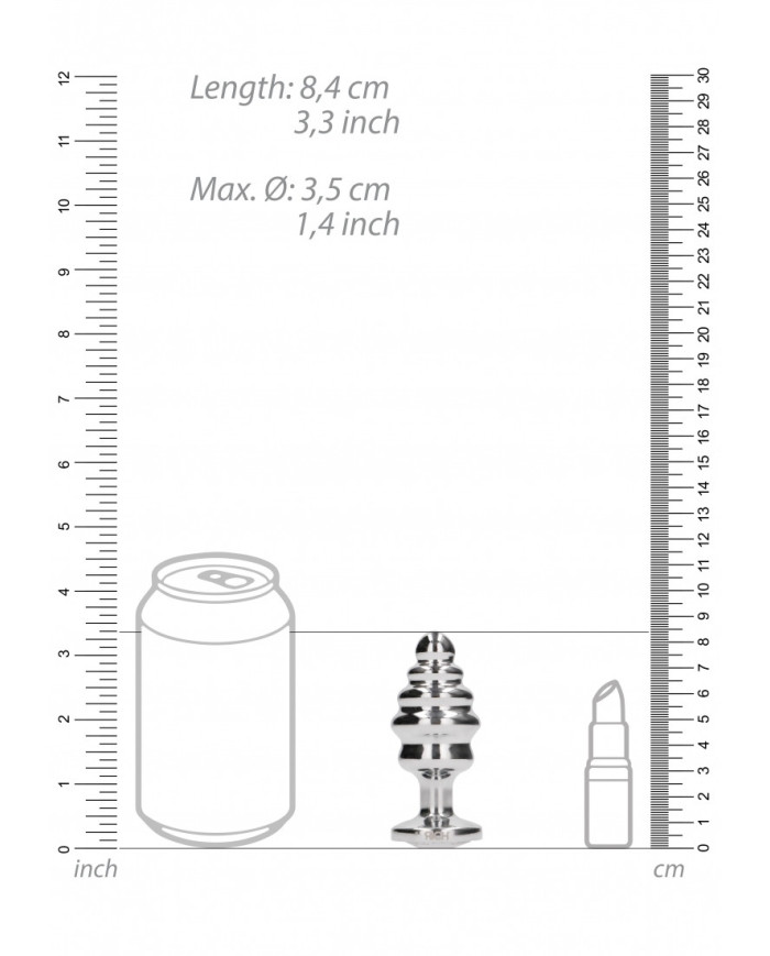 Ribbed Diamond Plug - 3.2    8 cm