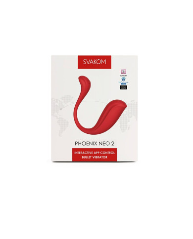 SVAKOM - Phoenix Neo 2 - Interactive Bullet Vibrator with App Control - Red SVAKOM - Phoenix Neo 2 - Interactive Bullet Vibrator with App Control - Red