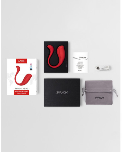 SVAKOM - Phoenix Neo 2 - Interactive Bullet Vibrator with App Control - Red