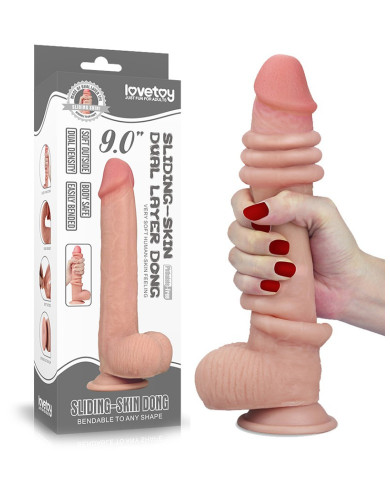 LoveToy - Sliding Skin Dildo 9    23 cm (  3.5 CM) - Nude LoveToy - Sliding Skin Dildo 9    23 cm (  3.5 CM) - Nude