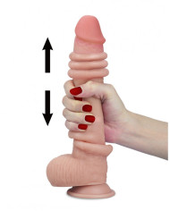 LoveToy - Sliding Skin Dildo 9    23 cm (  3.5 CM) - Nude
