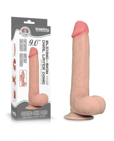 LoveToy - Sliding Skin Dildo 9    23 cm (  3.5 CM) - Nude LoveToy - Sliding Skin Dildo 9    23 cm (  3.5 CM) - Nude