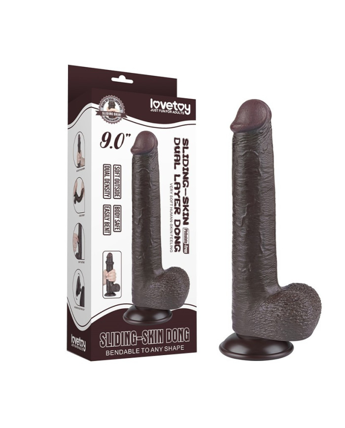 LoveToy - Sliding Skin Dildo 22 cm (  3.7 cm) - Black LoveToy - Sliding Skin Dildo 22 cm (  3.7 cm) - Black