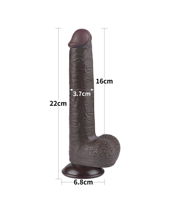 LoveToy - Sliding Skin Dildo 22 cm (  3.7 cm) - Black LoveToy - Sliding Skin Dildo 22 cm (  3.7 cm) - Black