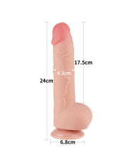 LoveToy - Sliding Skin Dildo 24 cm (  4.3 cm) - Nude
