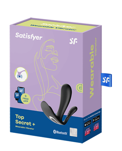 Satisfyer - Top Secret  - Wearable Vibrator with Anal Stimulator - Black Satisfyer - Top Secret  - Wearable Vibrator with Anal Stimulator - Black