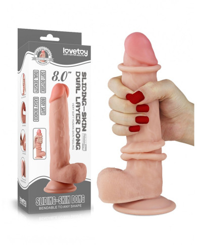 LoveToy - Sliding Skin Dildo 8    20 cm - Nude LoveToy - Sliding Skin Dildo 8    20 cm - Nude