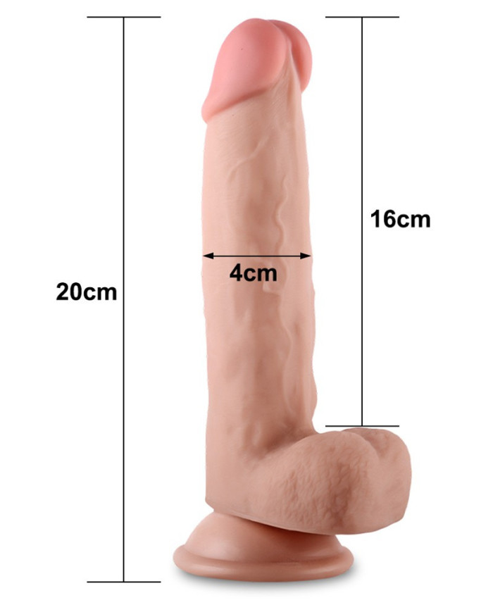 LoveToy - Sliding Skin Dildo 8    20 cm - Nude