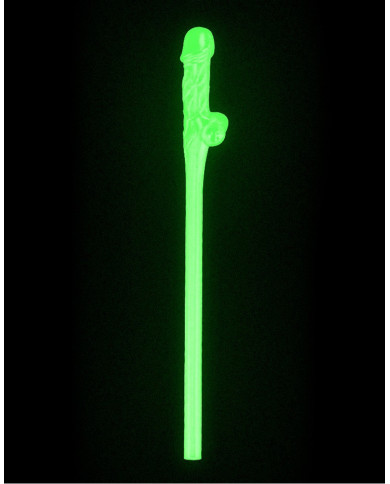 LoveToy - Glow in The Dark Willy Straws - Pack van 9 LoveToy - Glow in The Dark Willy Straws - Pack van 9