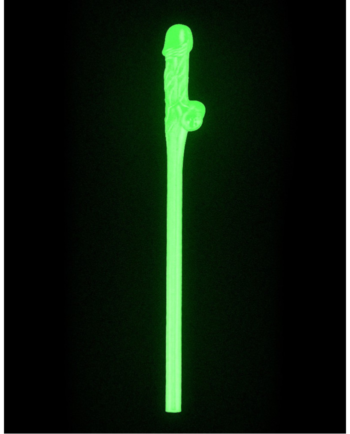 LoveToy - Glow in The Dark Willy Straws - Pack van 9