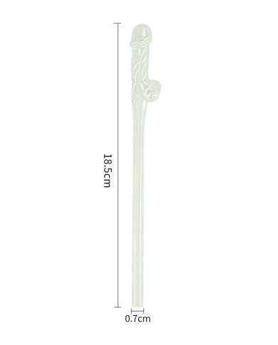 LoveToy - Glow in The Dark Willy Straws - Pack van 9