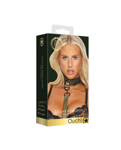 Collar with Leash - Army Theme