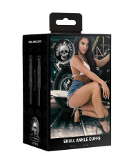 Ouch  Skulls and Bones - Ankle Cuffs with Skulls - Black