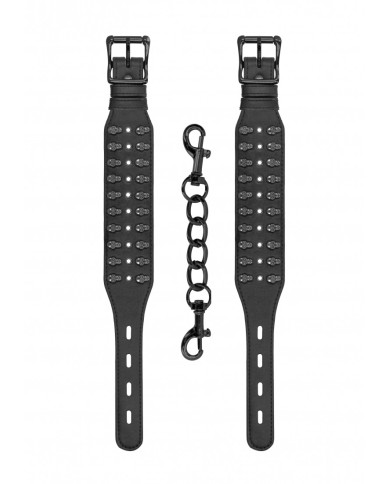 Ouch  Skulls and Bones - Ankle Cuffs with Skulls - Black