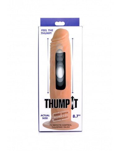 7X Remote Control Thumping Dildo 8 7  - Flesh 7X Remote Control Thumping Dildo 8 7  - Flesh