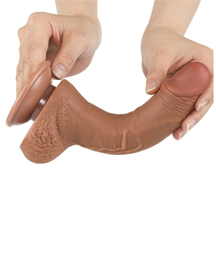 LoveToy - Sliding Skin Dildo 19.5 cm (  3.5 cm) - Brown