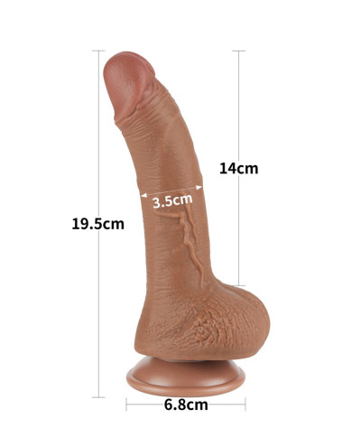 LoveToy - Sliding Skin Dildo 19.5 cm (  3.5 cm) - Brown LoveToy - Sliding Skin Dildo 19.5 cm (  3.5 cm) - Brown