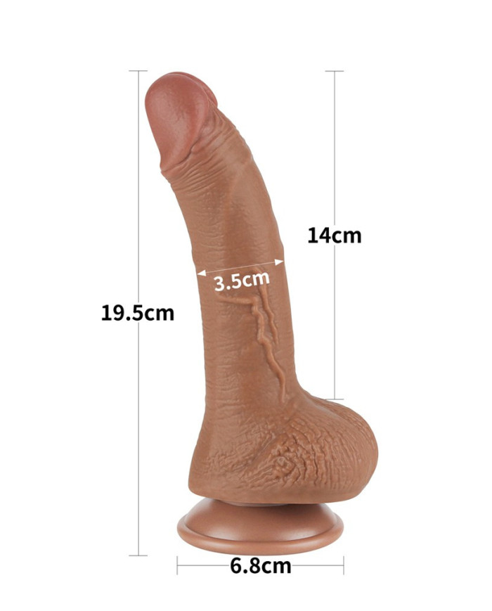 LoveToy - Sliding Skin Dildo 19.5 cm (  3.5 cm) - Brown