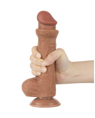 LoveToy - Sliding Skin Dildo 20.8 cm (  4 cm) - Brown