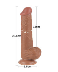 LoveToy - Sliding Skin Dildo 20.8 cm (  4 cm) - Brown
