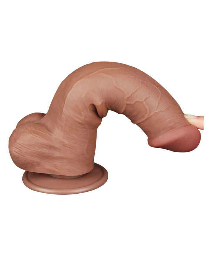 LoveToy - Sliding Skin Dildo 20.8 cm (  4 cm) - Brown