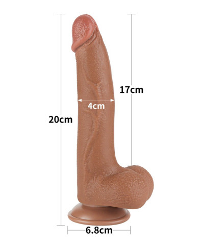 LoveToy - Sliding Skin Dildo 20 cm (  4 cm) - Brown LoveToy - Sliding Skin Dildo 20 cm (  4 cm) - Brown
