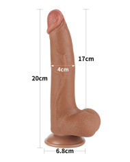 LoveToy - Sliding Skin Dildo 20 cm (  4 cm) - Brown