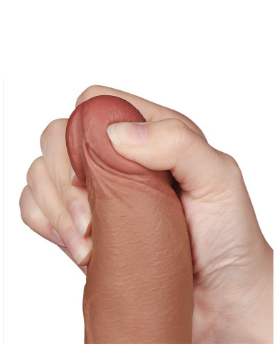 LoveToy - Sliding Skin Dildo 20 cm (  4 cm) - Brown LoveToy - Sliding Skin Dildo 20 cm (  4 cm) - Brown