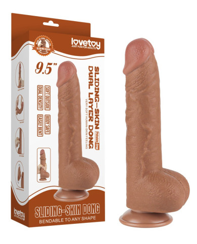 LoveToy - Sliding Skin Dildo 24 cm (  4.3 cm) - Brown LoveToy - Sliding Skin Dildo 24 cm (  4.3 cm) - Brown