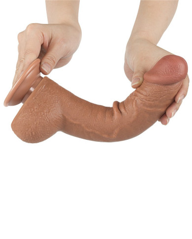 LoveToy - Sliding Skin Dildo 24 cm (  4.3 cm) - Brown LoveToy - Sliding Skin Dildo 24 cm (  4.3 cm) - Brown