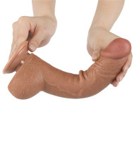 LoveToy - Sliding Skin Dildo 24 cm (  4.3 cm) - Brown