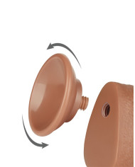 LoveToy - Sliding Skin Dildo 24 cm (  4.3 cm) - Brown