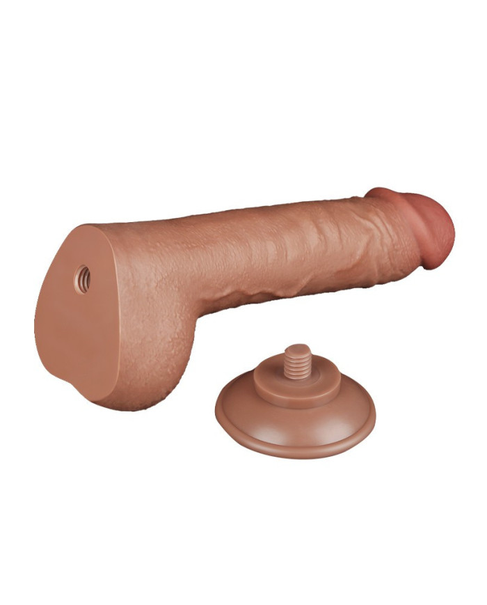 LoveToy - Sliding Skin Dildo 24 cm (  4.3 cm) - Brown