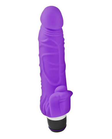 Seven Creations Silicone Classic Vibe With Clit Stim Purple
