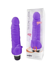 Seven Creations Silicone Classic Vibe With Clit Stim Purple Seven Creations Silicone Classic Vibe With Clit Stim Purple