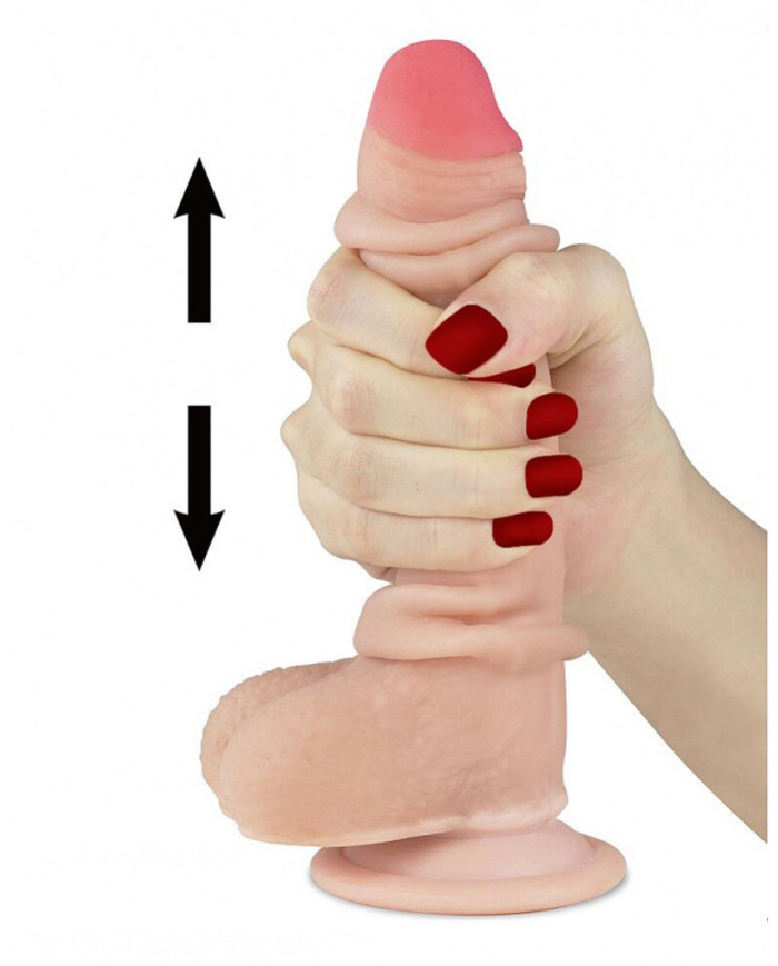 LoveToy - Sliding Skin Dildo 7    18 cm - Nude